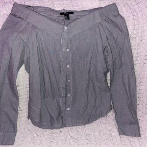 Long sleeve open shoulder blouse